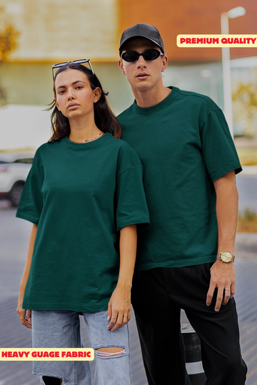 Classic Oversized T-shirt - BOTTLE GREEN