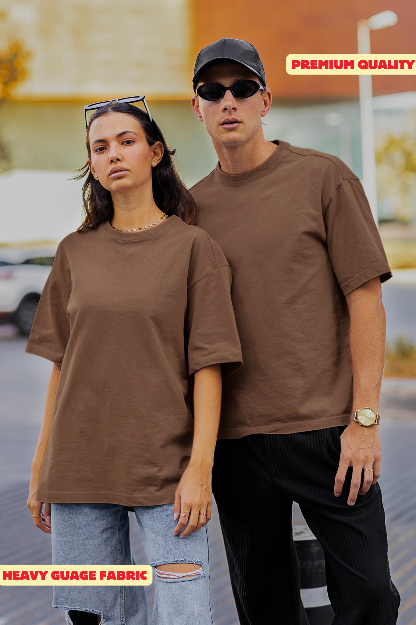 Classic Oversized T-shirt - BROWN