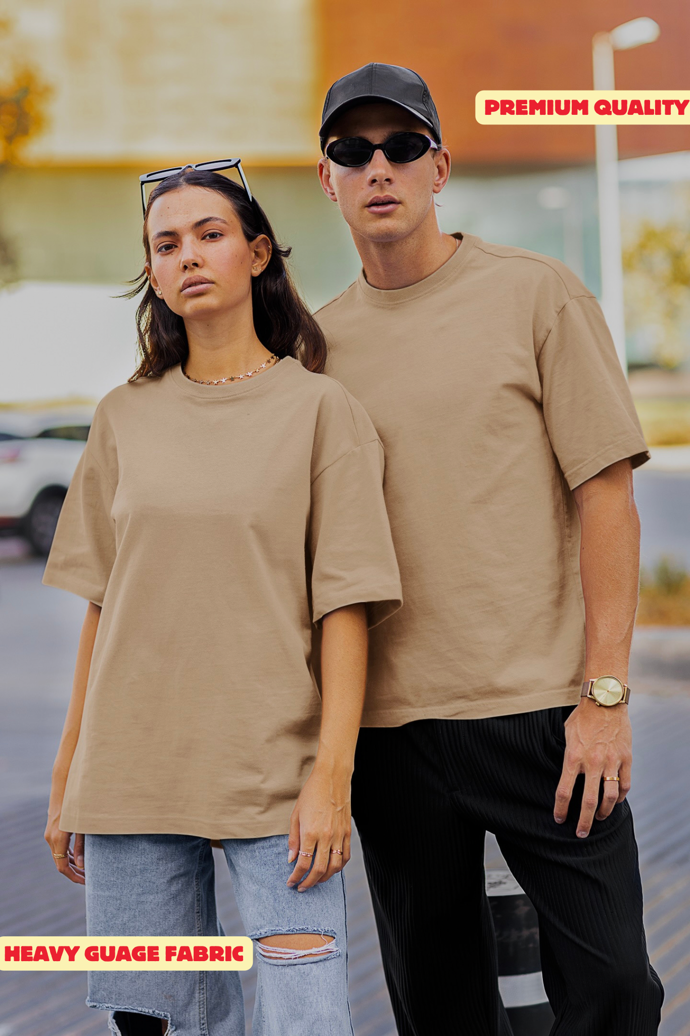 Classic Oversized T-shirt - BEIGE